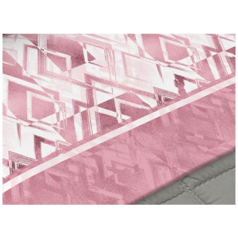 Completo Lenzuola Letto 100% Cotone Made Italy Disegno Rombo Cn Piazza E Mezza Rosa - Foto 2