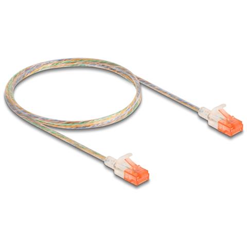 Cavo di rete RJ45 Cat. 6A U /UTP sottile da 1 m trasparente - Foto 1