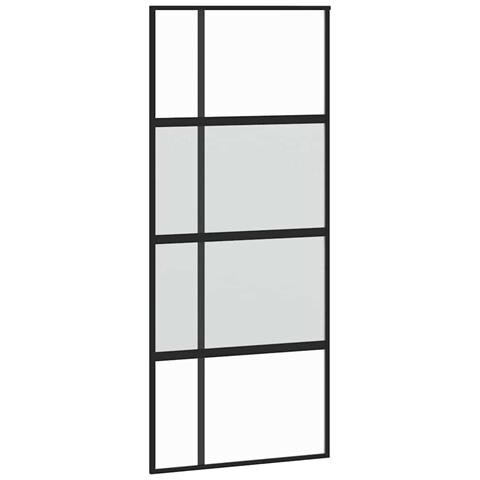 Porta Scorrevole Set Ferramenta Nera 90x205 cm Vetro Temperato - Foto 2