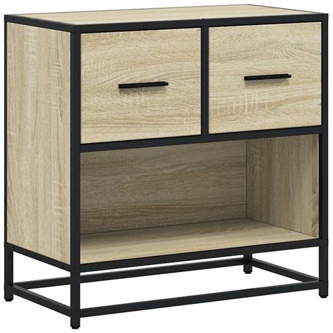 Comodino Rovere Sonoma 60x31x60 Cm In Truciolato E Metallo - Foto 2
