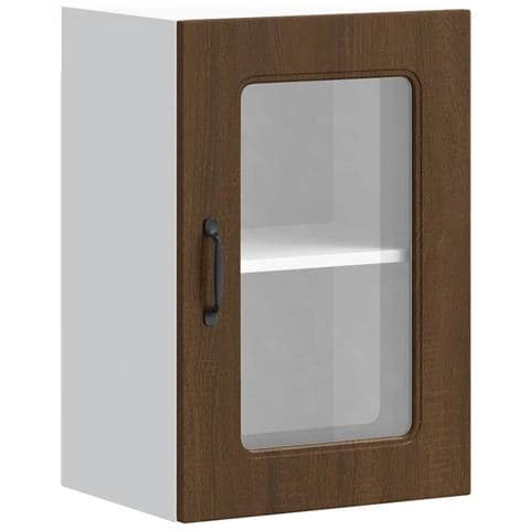 Pensile Da Cucina Con Porta In Vetro Kalmar Rovere Marrone - Foto 2