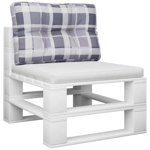 Cuscino Per Pallet A Quadri Grigi 60x40x12 Cm In Tessuto - Foto 3