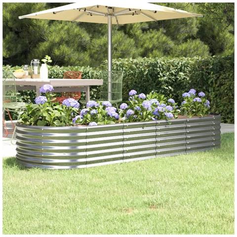 Letto Giardino Acciaio Verniciato A Polvere 224x80x36cm Argento - Foto 6