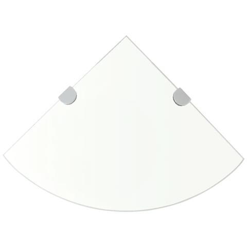 Scaffale Angolare Supporti Cromati In Vetro Trasparente 25x25cm - Foto 2