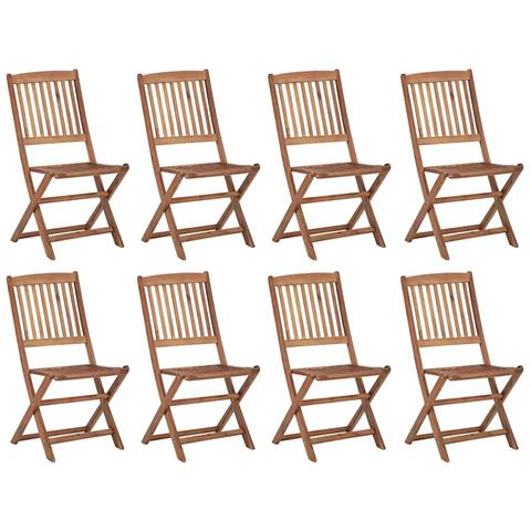 Sedie Da Giardino Pieghevoli 8 Pz Con Cuscini Massello Acacia - Foto 1