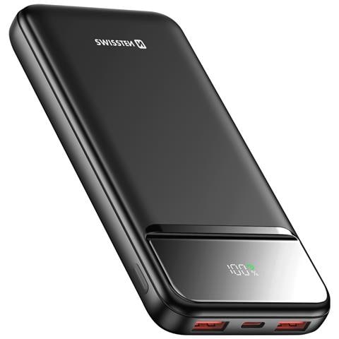 Batteria Esterna 10000mah Con Usb-c E 2 Usb Schermo Led Compatta, Nero - Foto 1