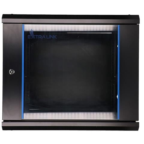 Extralink Armadio per montaggio su rack 9U 600x450 Nero montaggio a parete, Da parete, 9U, 45 kg, Lucchetti, Griglie, Nero - Foto 1