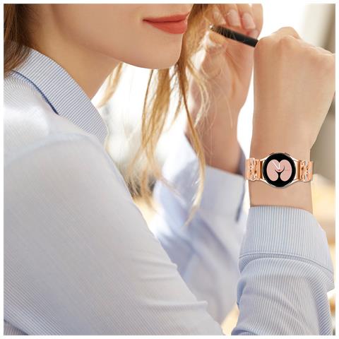 Cinturino Per Orologio In Acciaio Inossidabile Color Oro Rosa Per Galaxy Watch4/5/6/7 - Foto 2
