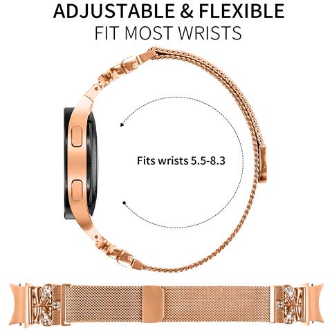 Cinturino Per Orologio In Acciaio Inossidabile Color Oro Rosa Per Galaxy Watch4/5/6/7 - Foto 5