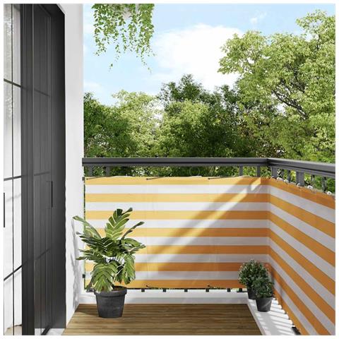 Paravento per Balcone Striscia Gialla e Bianca 90x700 cm - Foto 2