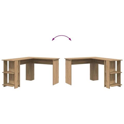 Scrivania Angolare in Rovere Artisanale Rovere Artisanale Truciolare - Foto 9