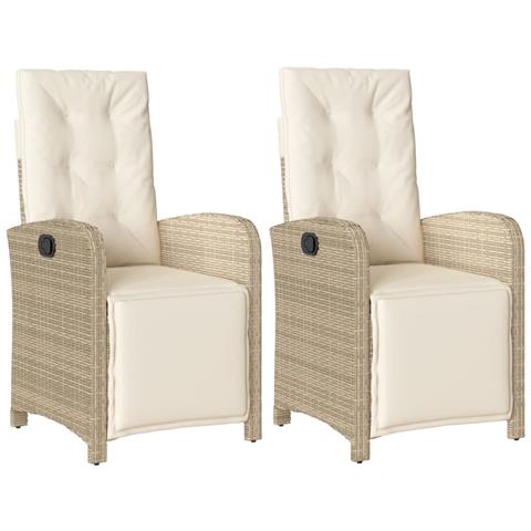 Sedie da Giardino Reclinabili 2 pz con Poggiapiedi Polyrattan - Foto 1