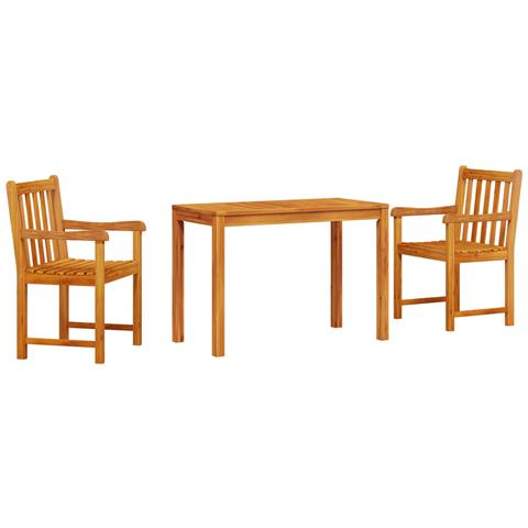 Set da Pranzo da Giardino in 3 Pezzi in Legno Massello di Acacia - Foto 1