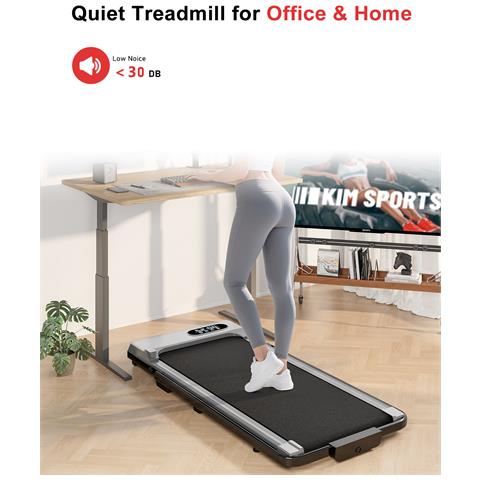 Tapis Roulant Elettrico Pieghevole 1-8 Km/h Con Display A Led, Supporto Per Tablet Portante 145kg Silver - Foto 8