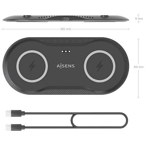 ASCH-15W2WC060-BK Caricabatterie per dispositivi mobili Cuffie, Smartphone Nero USB Carica wireless Interno - Foto 8