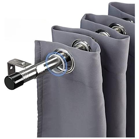 Bastone Per Tende In Acciaio Inossidabile Regolabile 76-395 Cm Argento - Foto 2