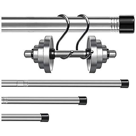 Bastone Per Tende In Acciaio Inossidabile Regolabile 76-395 Cm Argento - Foto 5