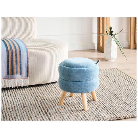 Pouf Contenitore Hawley Ciniglia Blu - Foto 1