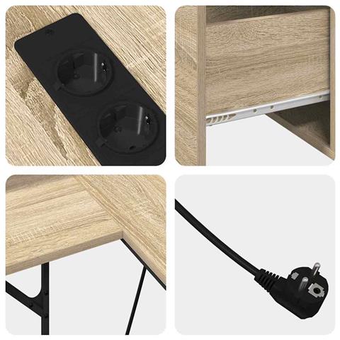 Scrivania rovere sonoma 182 x 101 x 87.5 cm Legno multistrato - Foto 9
