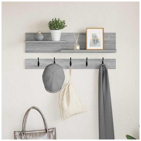 Appendiabiti a muro Grigio sonoma 90 x 15 x 36 cm - Foto 2