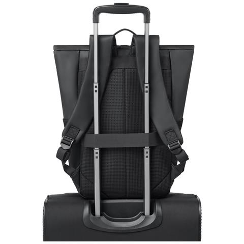 Eden zaino Zaino roll top Nero Poliestere, PU pelle - Foto 2