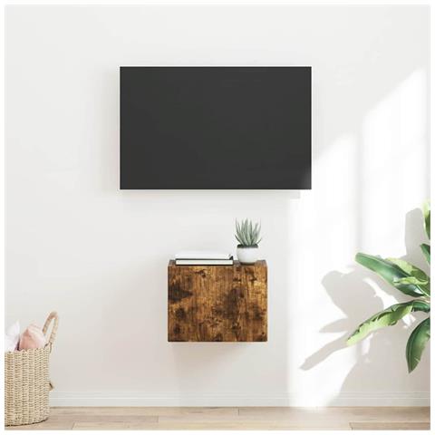 Mobile TV da parete Rovere fumé 60 x 31 x 29.5 cm - Foto 2