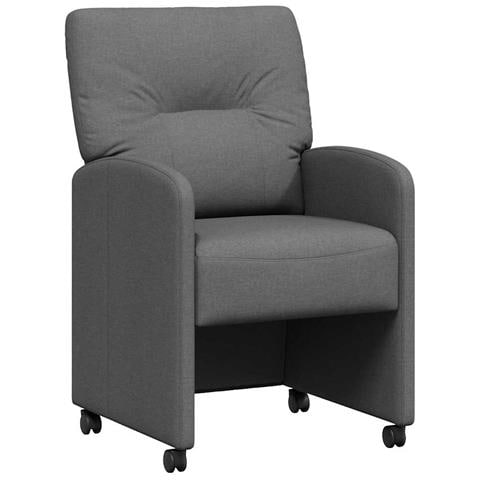 Sedie da Pranzo con Ruote 2 pcs Grigio scuro 57 x 67 x 95 cm - Foto 1