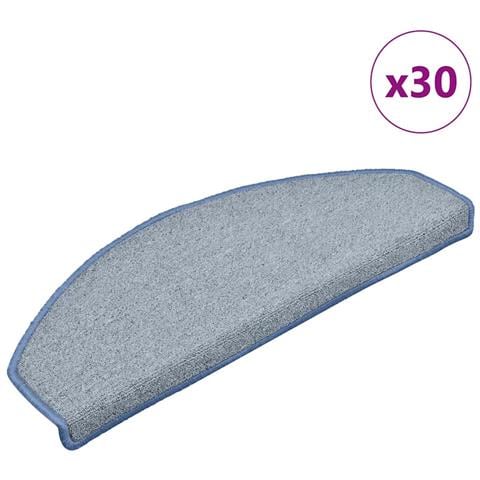 Tappetini per scale 30 pz 65x24x4 cm Grigio chiaro e blu Semicircolari Grandi - Foto 1