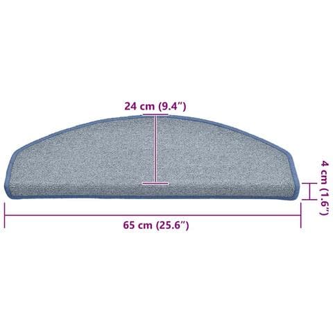 Tappetini per scale 30 pz 65x24x4 cm Grigio chiaro e blu Semicircolari Grandi - Foto 8