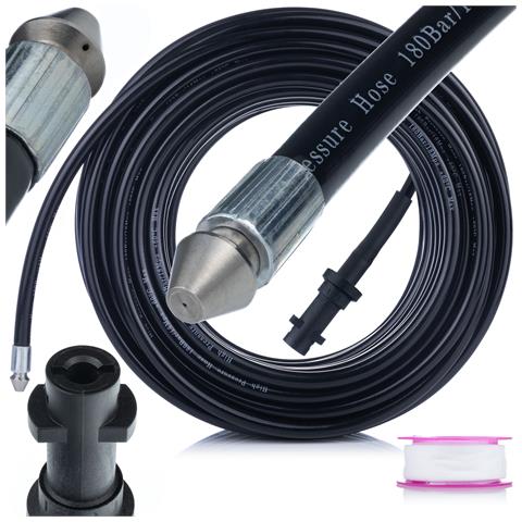 Tubo Di Pulizia Per Fognature 35m - Compatibile Con Idropulitrice Kärcher K2-k7 | Pressione Max 160 Bar | Ugello 1+3, Nastro Teflon - Foto 1