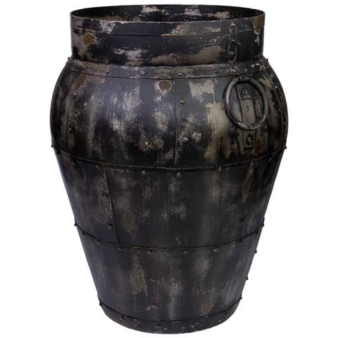 Vaso In Metallo Nero Invecchiato 45x45x57 - Foto 1