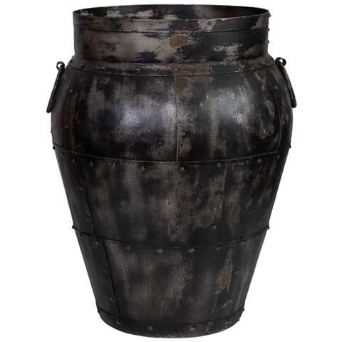 Vaso In Metallo Nero Invecchiato 45x45x57 - Foto 2