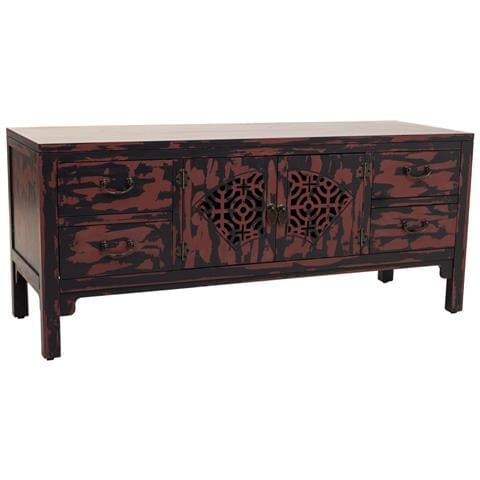 Mobile Base In Legno Rosso 120x40x50h - Foto 1