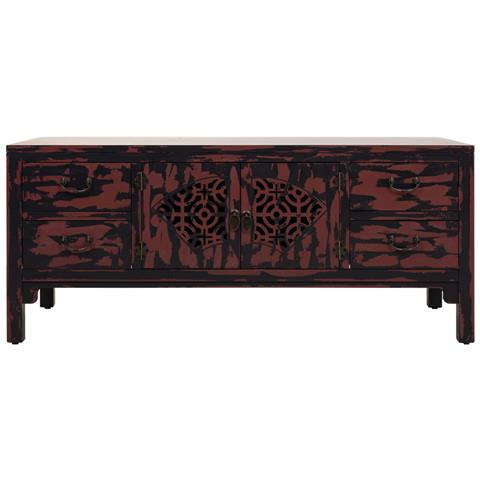 Mobile Base In Legno Rosso 120x40x50h - Foto 2