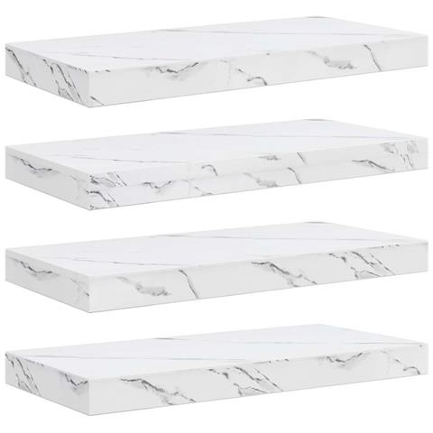 Scaffale da parete 4 pcs Marmo Bianco 50 x 23,5 x 4 cm - Foto 1