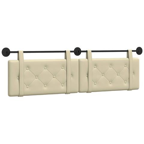 Testata appesa Crema 190 x 55 x 5 cm Pelle Sintetica - Foto 1