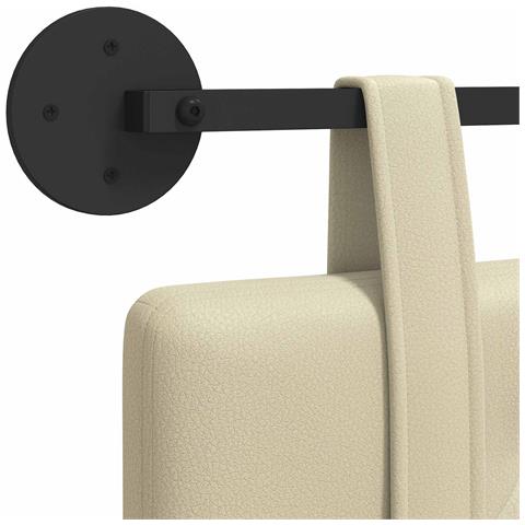 Testata appesa Crema 190 x 55 x 5 cm Pelle Sintetica - Foto 9