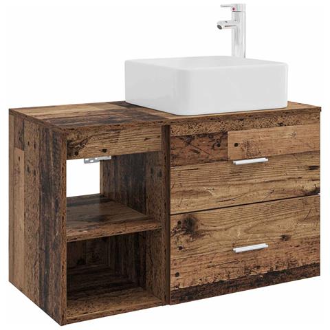 Set di mobili per il bagno 2 pcs Legno antico - Foto 1