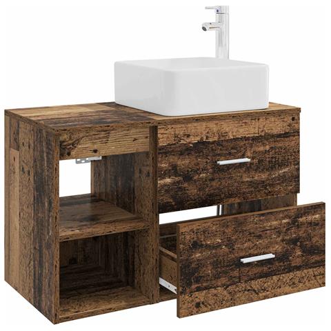 Set di mobili per il bagno 2 pcs Legno antico - Foto 8