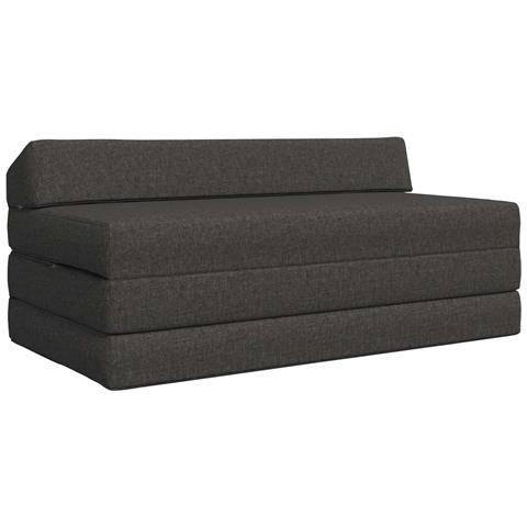 Divano Letto Pieghevole Grigio Scuro 120 x 60 x 49 cm Tessuto - Foto 1