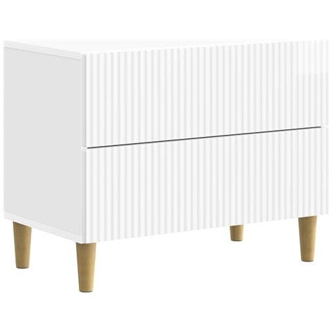 Armadio da Notte con cassetto Bianco Lucido 62 x 34,5 x 48 cm - Foto 1