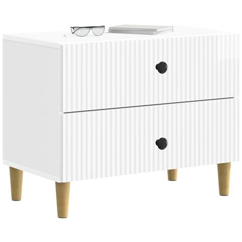 Armadio da Notte con cassetto Bianco Lucido 62 x 34,5 x 48 cm - Foto 2