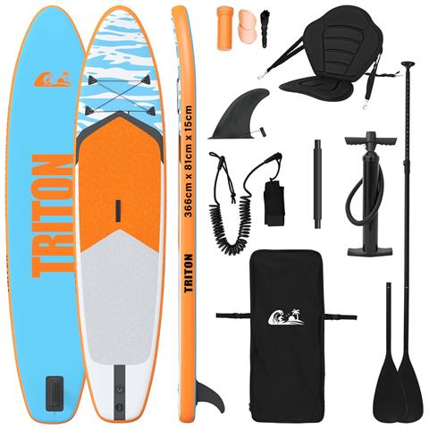 SUP Board con Seggiolino 2-in-1 TRITON 366 x 81 x 15 cm Blu per - Foto 1