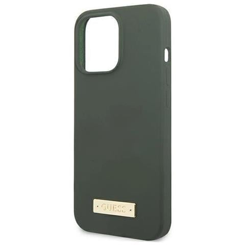 Guess Guhmp13xspla Iphone 13 Pro Max 6.7 Verde /khaki Custodia In Silicone Con Logo Placca Magsafe - Foto 1