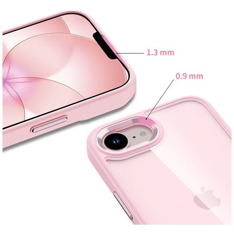 Custodia Tech-protect Magmat Trasparente Rosa Per Apple Iphone 16e / 17e - Foto 2