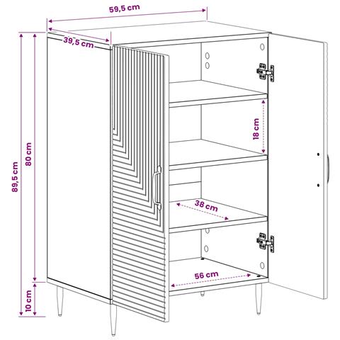 Mobile per scarpe HAARLEM 59,5 x 39,5 x 89,5 cm Bianco Lucido - Foto 9