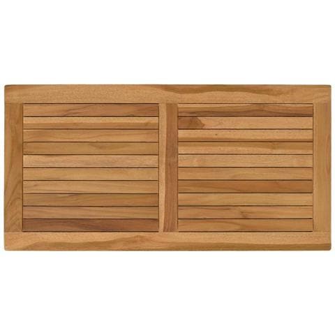 Piano del tavolo Rettangolare Legno di teak solido Naturale - Foto 1