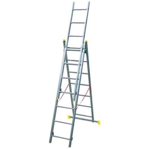 SCALA INDUSTRIALE ALLUMINIO Trasformabile 3 Rampe 7 Gradini fino a 4,26 mt - Foto 1