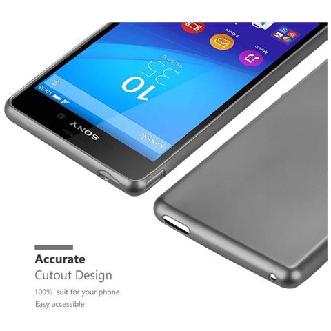 Custodia Compatibile Con Sony Xperia M4 Aqua In Grigio Metallico - Coperchio Protettivo In Silicone Tpu Flessibile - Foto 8