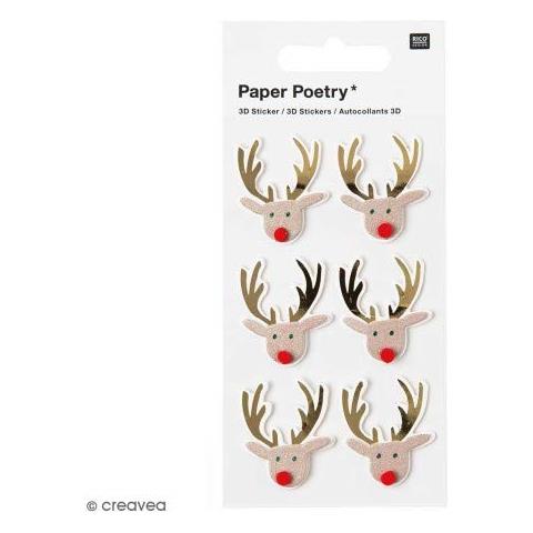 6 Adesivi 3d - Renne Di Natale - Foto 1